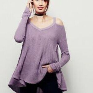 Free People Purple Moonshine V Neck Sweater XS